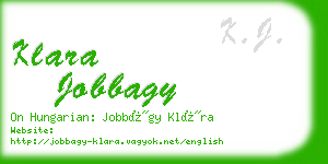 klara jobbagy business card